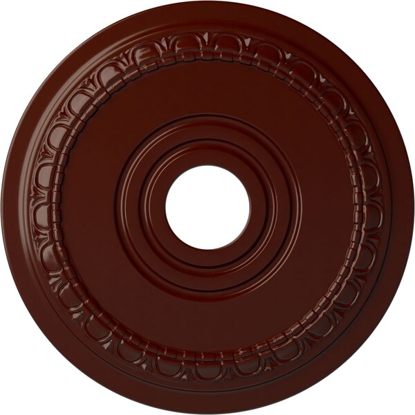 Ekena Millwork Munich Ceiling Medallion (Fits Canopies up to 5 5/8"), 17 1/2"OD x 3 5/8"ID x 1"P, Brushed Mahogany CM17MUBMF - main